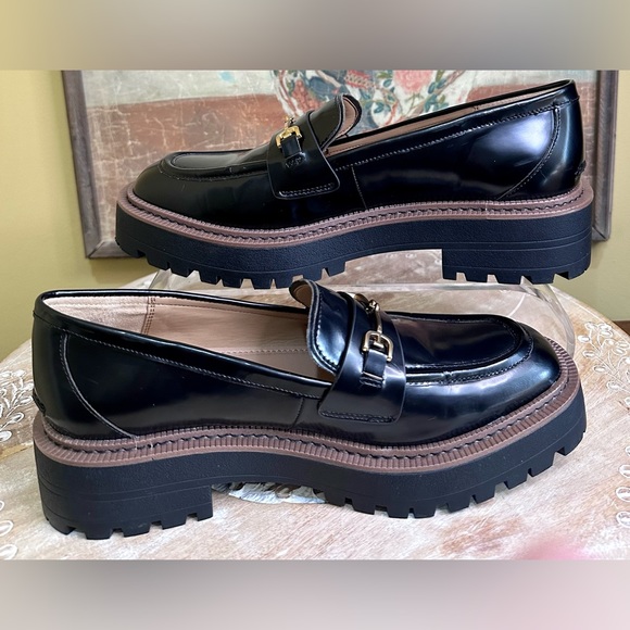 EUC Sam Edelman “Laurs” Platform Loafer in Black Patent Leather Size 9 - Picture 9 of 16